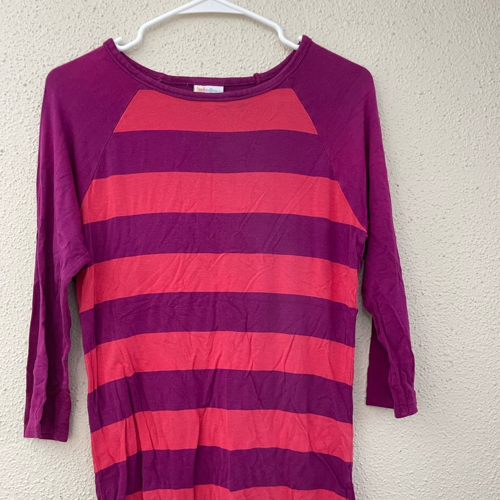 LuLaRoe Striped Mid-sleeve shirt
